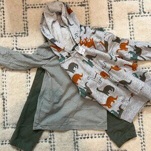 Carter's 3-Piece set Boys Size 2T Green/Dinosaur theme NWT